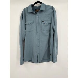 Howler Brothers Mens Gaucho Snapshirt Slate Blue Western Long Sleeve Shirt L